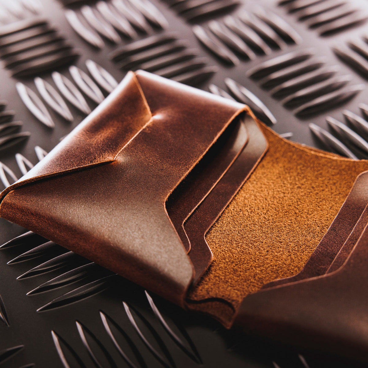 A creative studio shot of Leather Origami Wallet (CS)