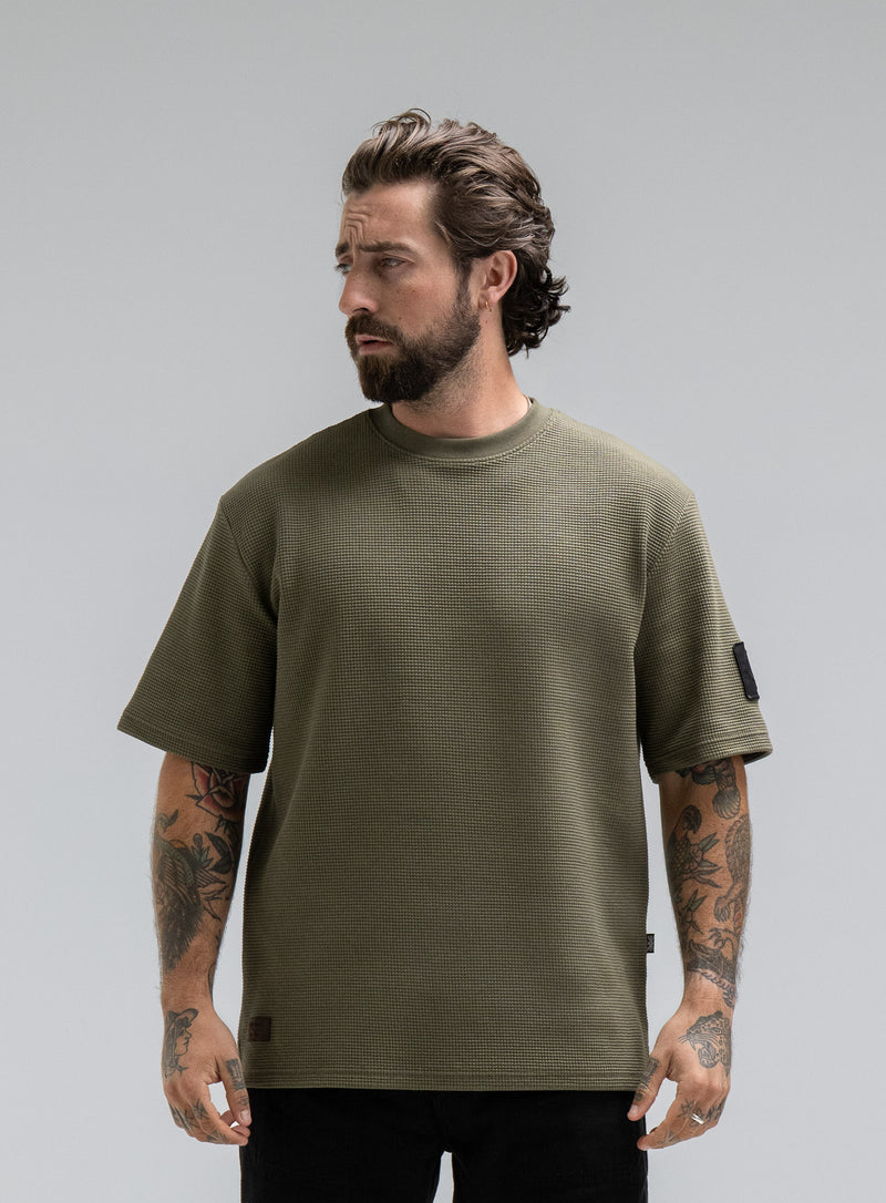 DISSIDENT-T-SHIRT AUS WAFFELSTRICK