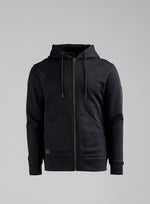 Hem Cut Out Image of Dissident Zipped Hoody In Obsidian Black (GM)