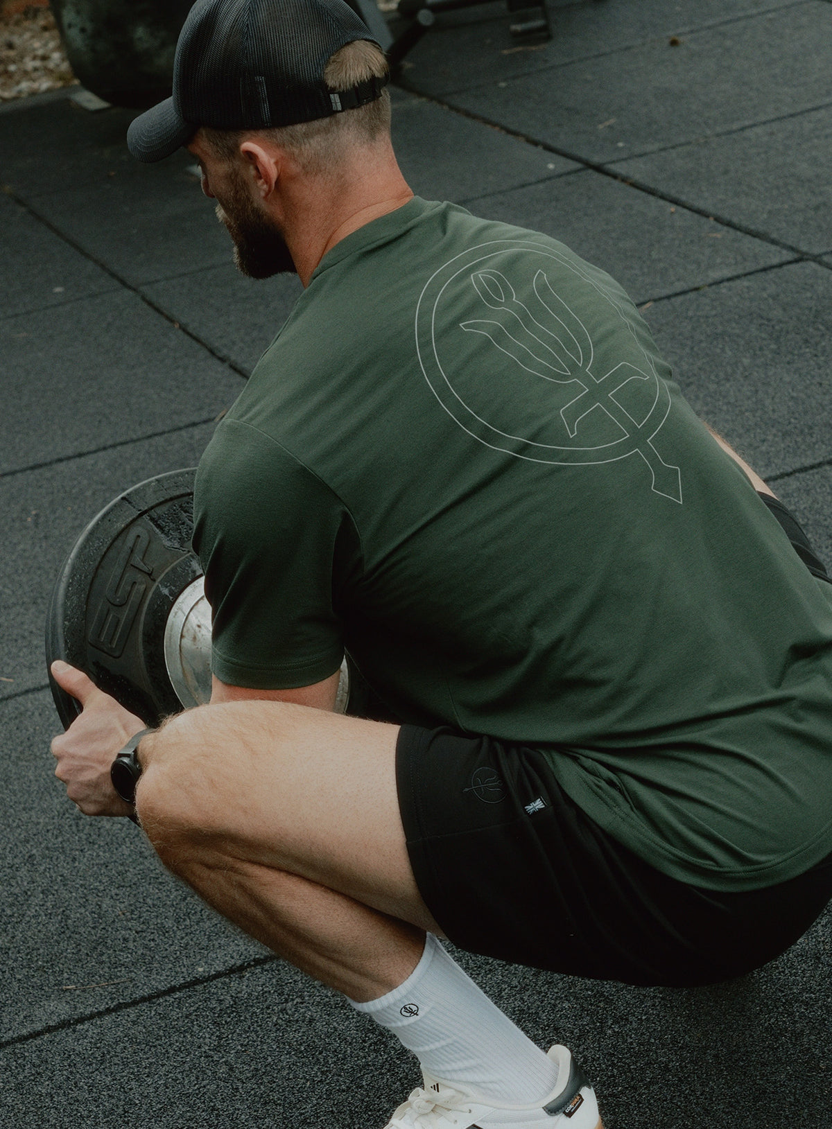 An in the field image of Force Catalyst T-Shirt in Forest Green (ITF)