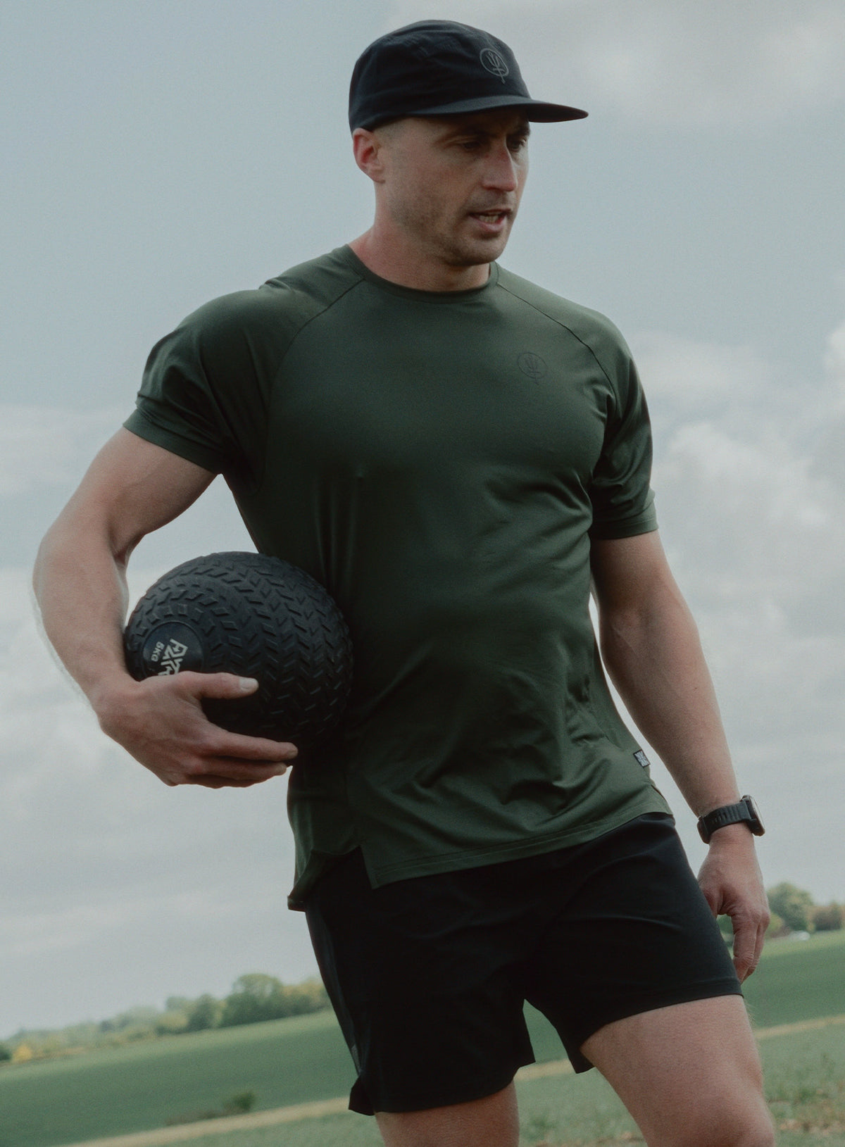 An in the field image of Force Motion T-Shirt in Forest Green (ITF)