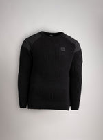 A cut-out image of Men's HeriTech Rib Knit Jumper in Obsidian Black (GM)