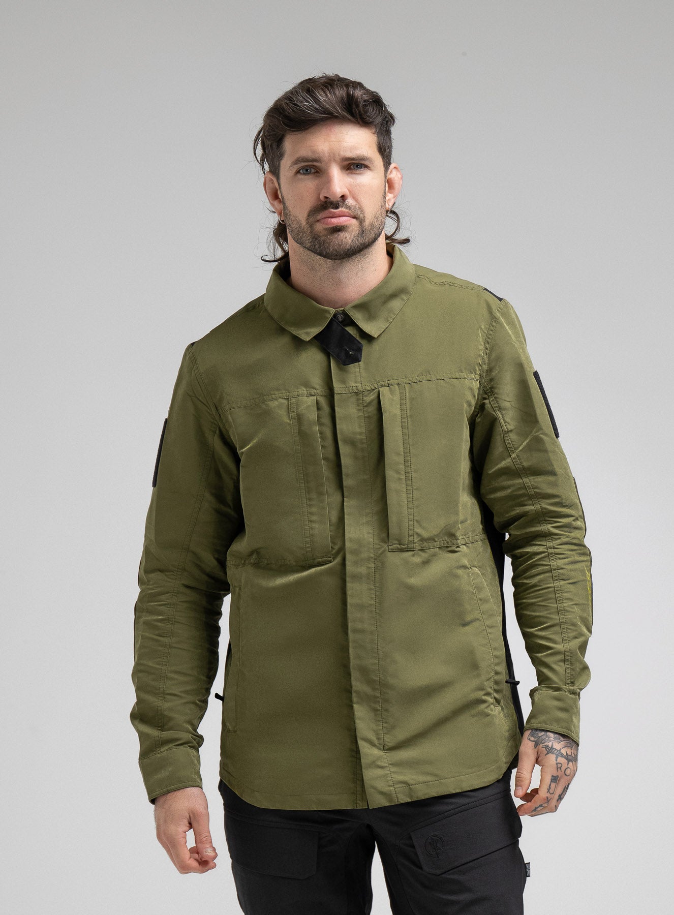 HYBRID JACKET | Men's Olive Green Combat Shirt for Hiking – ThruDark