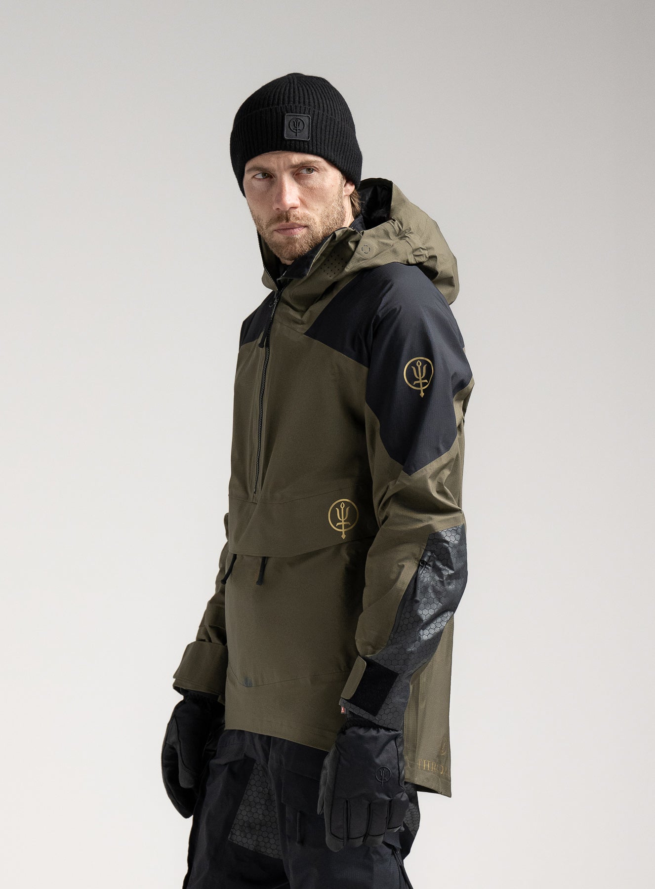 Rōnin Shuraken Half Zip Snow Jacket| Khaki Alpine Sports Coat – ThruDark